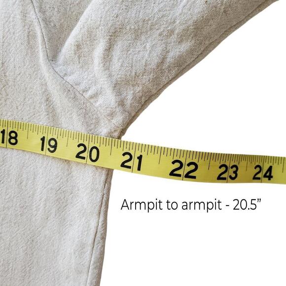 Linen Cotton Blend Dress Loose Fitting Oversized Natural Unbleached Color Size S - Picture 11 of 16